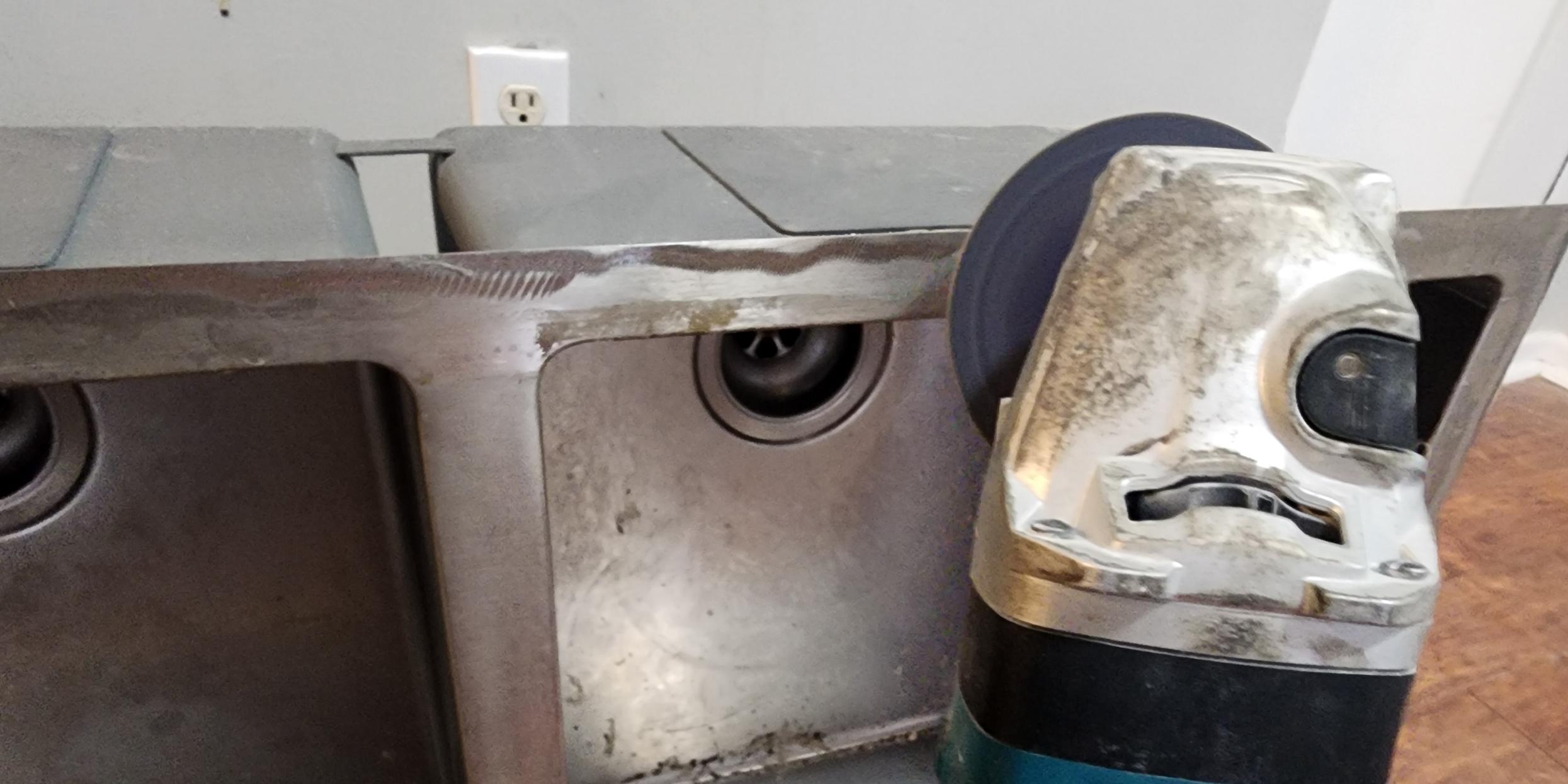 roughing up sink flange